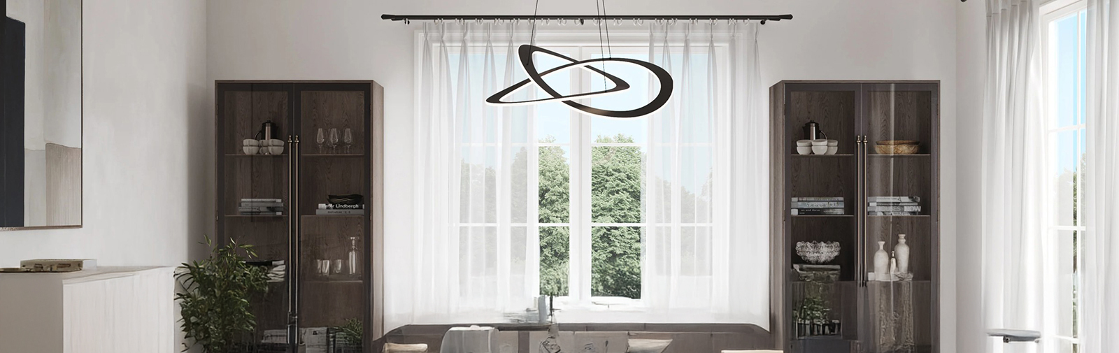chandelier in dining room