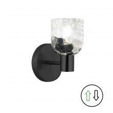 Dainolite VLA-81W-MB-CLR - 1 Light Matte Black Wall Sconce w/ Clear Water Glass