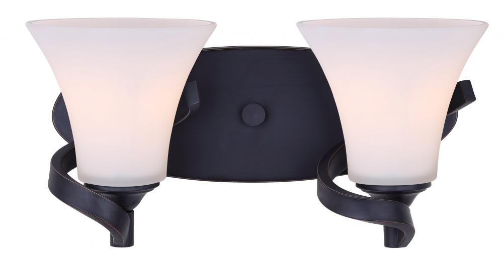 RUE, IVL587A02RA, 2 Lt Vanity, Flat Opal Glass, 100W Type A, Easy Connect Included