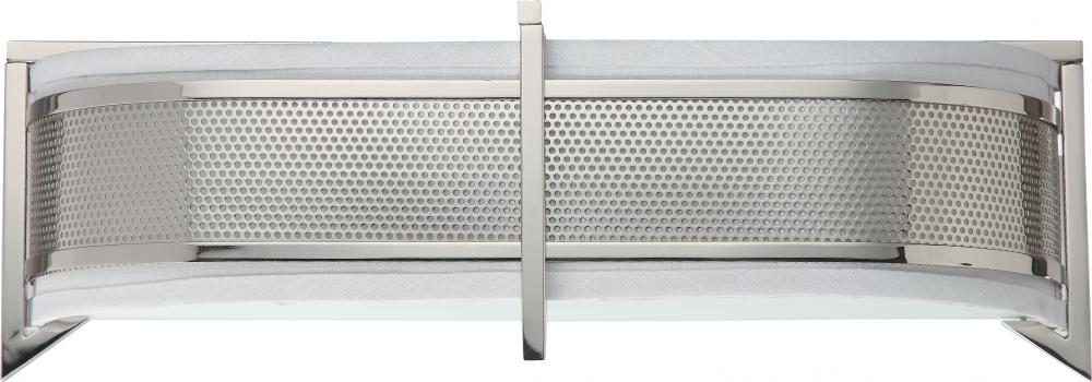 3-Light Horizontal Wall Sconce in Polished Nickel Finish with Slate Gray Shade/Frosted Diffuser and